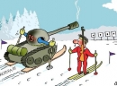 Tenkovski biatlon - karikatura